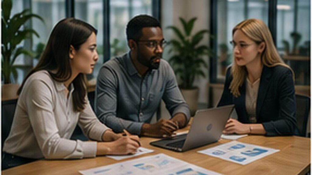 Startup product team reviewing evidence for AI productivity organisational readiness