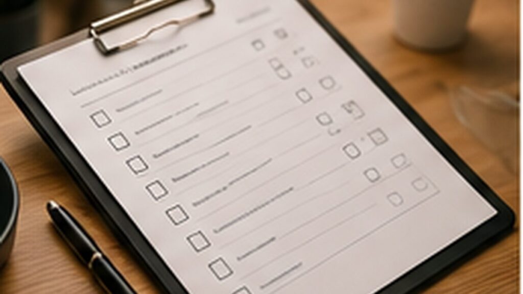 Startup product team reviewing evidence for product launch readiness checklist